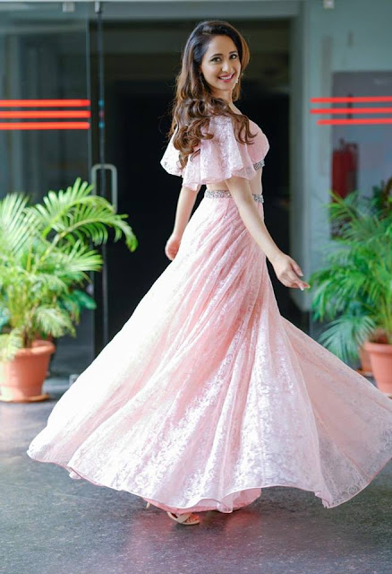 Actress Pragya Jaiswal Latest Cute Pics In Pink Long Dress 5